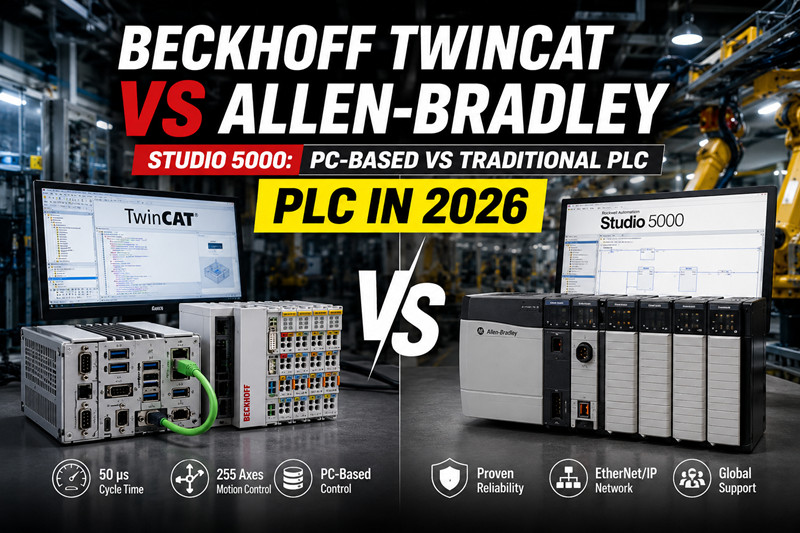 Beckhoff TwinCAT против Allen-Bradley Studio 5000: ПЛК на базе ПК против традиционных ПЛК в 2026 году